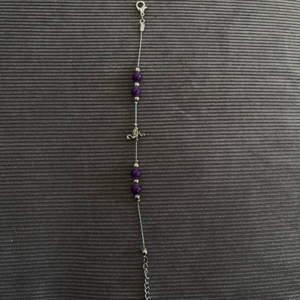 Purple beaded bracelet with silver - Picture 2 of 2